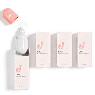 Jill Glow Dermaplane Post Shave Serum Jojoba Oil, Hyaluronic Acid, Niacinamide Serum, Aloe Vera Nourishing, Healing, Youthful, Radiant Facial Moisturizer 4 Pack for 4 Shaves