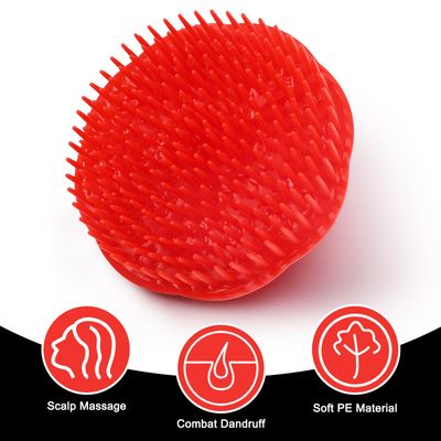 NICEMOVIC 4 Pack Hair Scalp Exfoliator Brush Scalp Scrubber for Wet or Dry Hair Deep Cleaning, Shower Scalp Massage Shampoo Brush For Women Men and Kids (2x Black 2x Red)