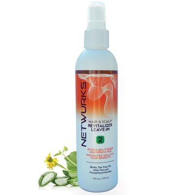 Regrowth Hair Scalp Revitalizer Leave-In Spray, Biotin Tea-Tree Oil, Restores Hair Loss, Promotes Hair Growth, Heat Protectant, 8 oz
