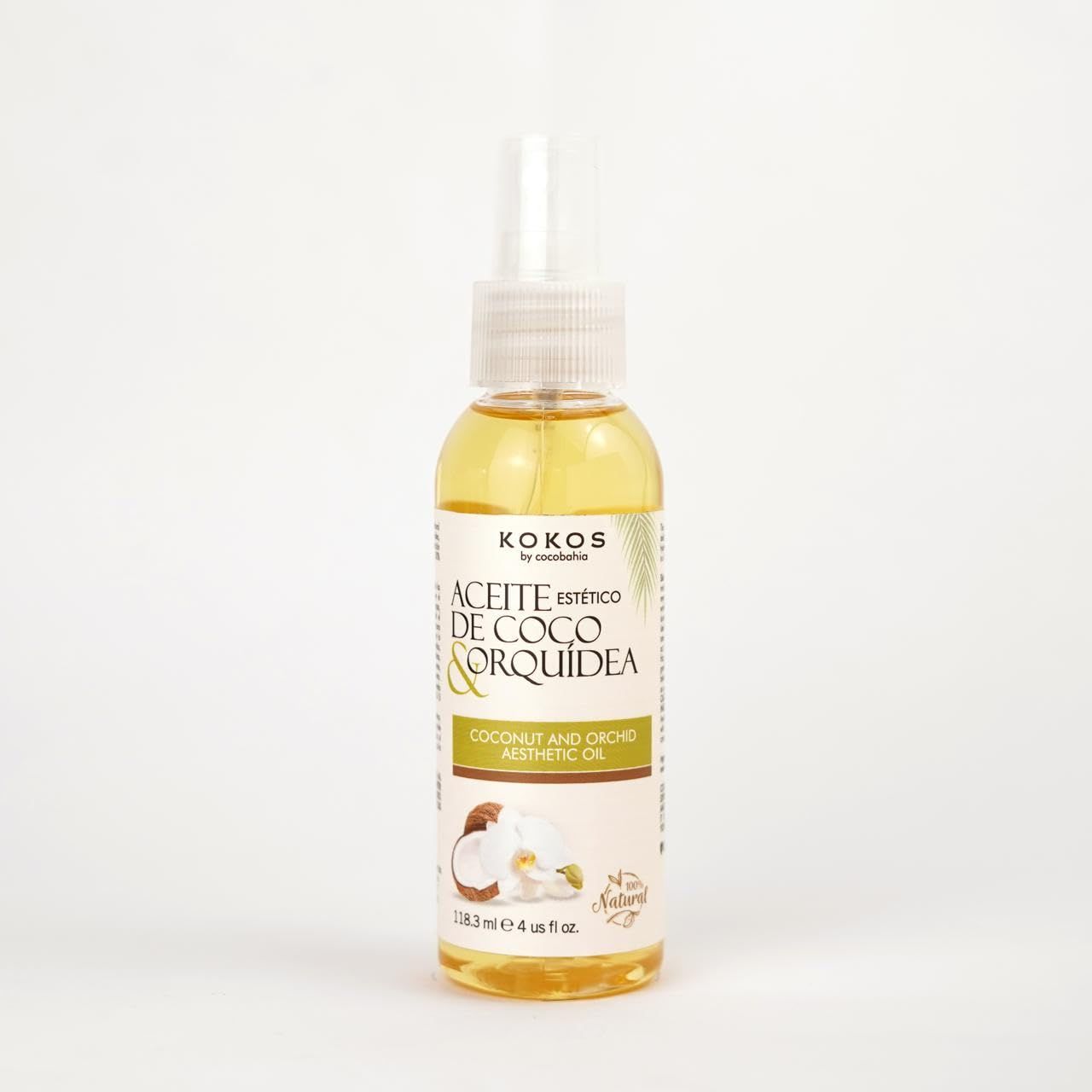 Kokos Coconut Oil for Skin - Multipurpose Coconut Oil Hair with Orchid Flower Essence - Natural Deeply Hydrating Orchid Face Oil - Anti Wrinkle Facial Oil - Anti Frizz Hair Oil Massage Oil for Skin