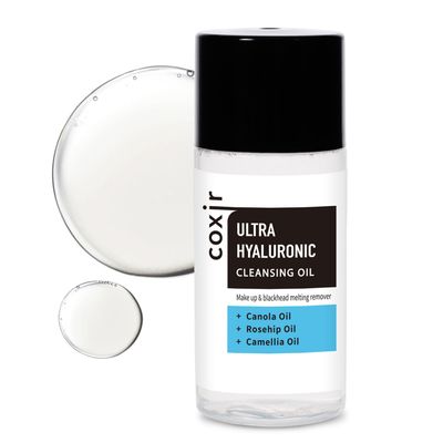 coxir ULTRA HYALURONIC CLEANSING OIL Mini Travel Size l Korean skincare, Hydrating, Smoothing, Calming, Moisturizing, Makeup Removal with Hyaluronic Acid 0.67 Fl.oz(pack of 1)
