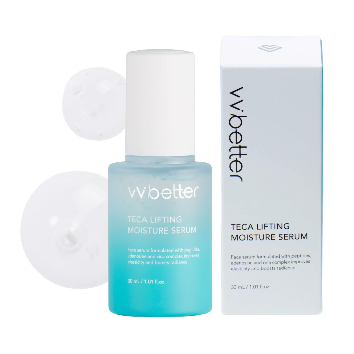 VVBETTER Centella Asiatica Lifting Serum for Face with Peptides, Niacinamide and Hyaluronic Acid, Hydrating Brightening Korean Skincare, Glow Plump Effect, for Sensitive Skin 1.01 fl. Oz
