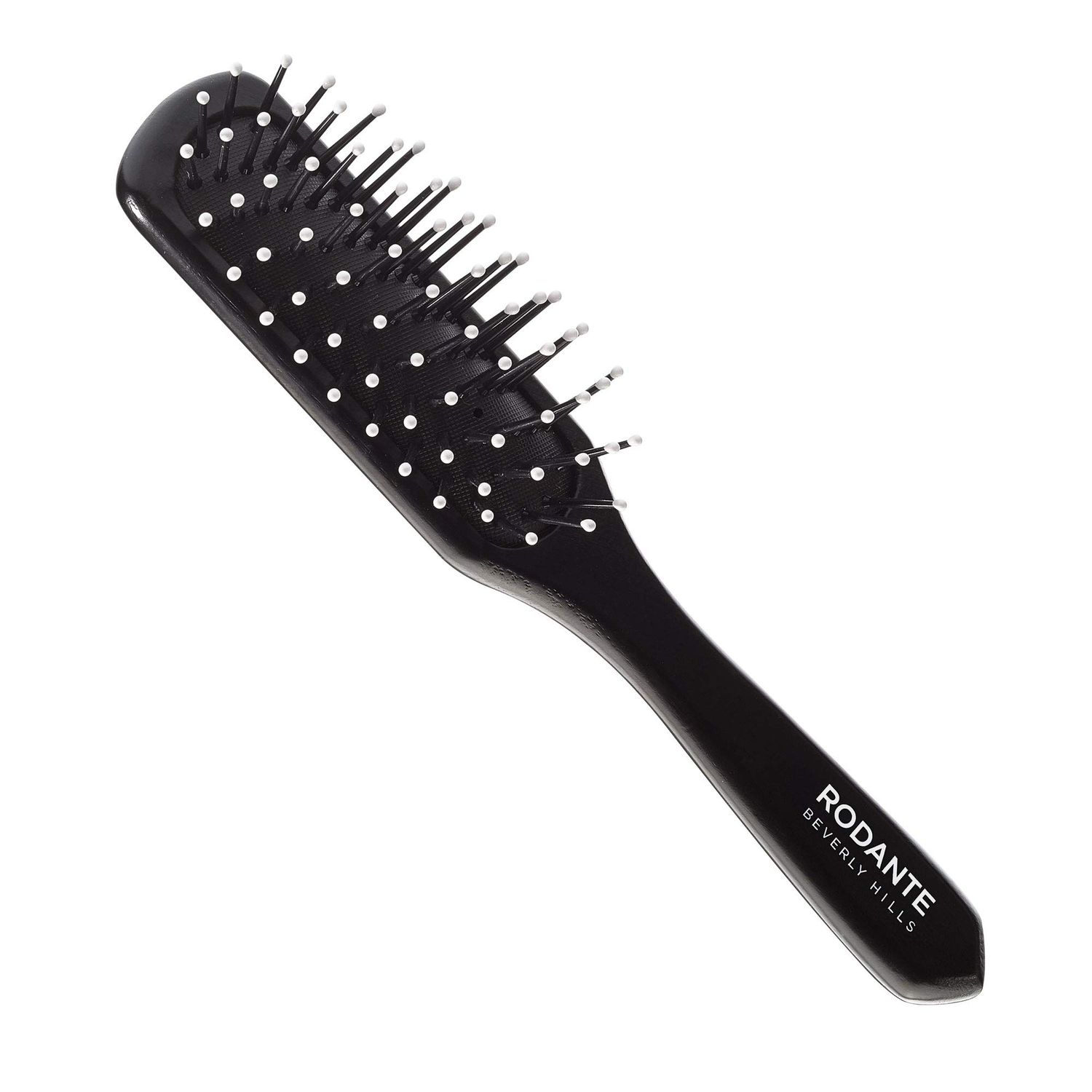Rodante Beverly Hills Premium Wooden Styling Hairbrush Detangling, Separating, Shaping Defining Curls Black
