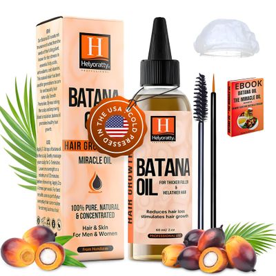 Batana Oil - 100 Natural Hair Growth Promoter from Honduras - Thicker Hair Restoration for Men and Women - Dr. Sebi Dr. Truth Recommended - 2 oz