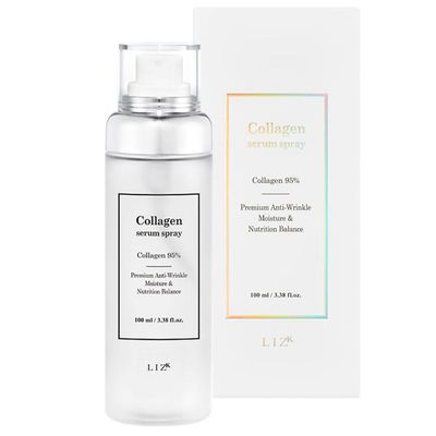 LIZK Collagen Serum Spray for Face 100ml (3.38 fl.oz) Glass Skin, Collagen extract 95,easy to use, sparying at last step in skincare,body care, moisture mist, korea cosmetics