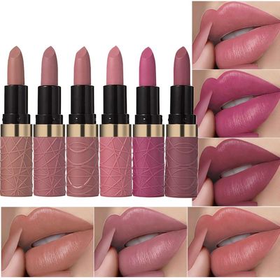 ORANOT 6 Pcs Nude Pink Brown Rose Red Purple Matte Lipstick Set for Women Long Lasting Waterproof Moisturizing Lipsticks for Older Women 24 Hours Lip Stick Lip Stain Makeup Gift Kit,Lip Makeup Vegan
