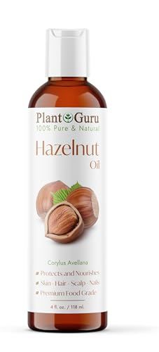 Hazelnut Oil 4 fl. oz. Cold Pressed 100 Pure Natural Carrier - Skin, Face, Body And Hair Growth Moisturizer. Great For DYI Cream, Lotions and Lip balm.