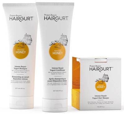 Hairgurt Intense Repair Almond-Honey Conditioner Set, Natural 3-Piece - Shampoo, Conditioner, Hair Mask for Dry, Damaged, Frizzy Hair Growth, 8.0 fl oz