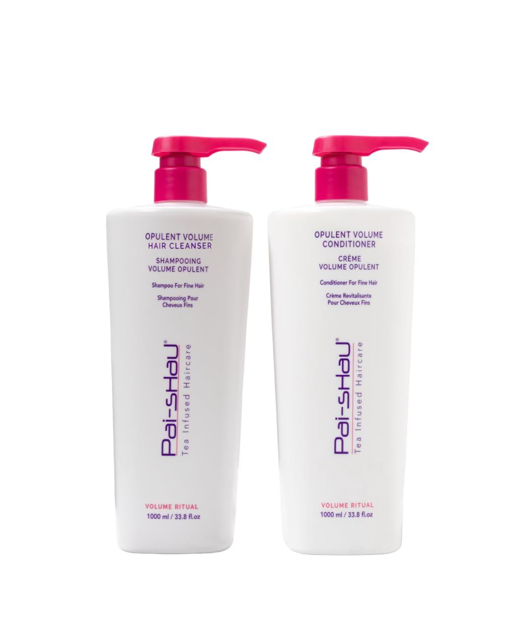 Pai-Shau Opulent Volume Cleanser and Conditioner Duo Set - Volumizing Cleanser and Conditioner for Thin Hair - Provides Improved Volume and Hydration - Shampoo for Women - 33.8 Fl Oz each