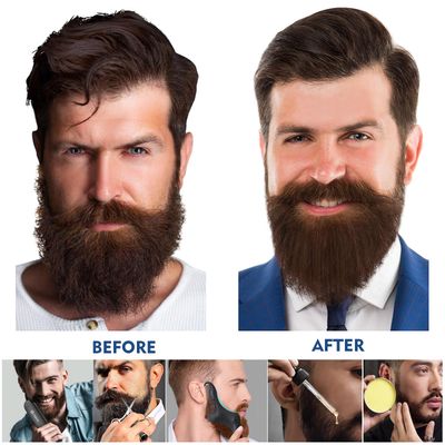 FEBOTE Innovation Blue Beard Straightener Kit w, Beard Balm, Beard Growth Oil, Beard Styling Comb Scissors, Upgraded 5-in-1 Beard Set, Unique Stocking Stuffer Gifts for Friend, Father Him