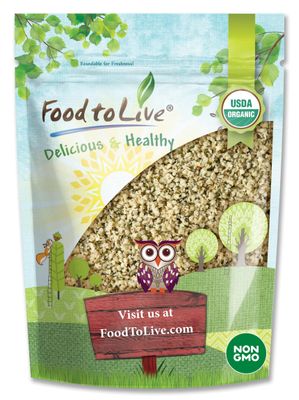 Food to Live - Organic Hemp Hearts, 1 Pound Non-GMO Raw Hearts, Hulled, Shelled, Kosher, Vegan, Keto-Friendly. Good Source of Protein Fiber. Great for Smoothies, Oatmeal, and Salads.