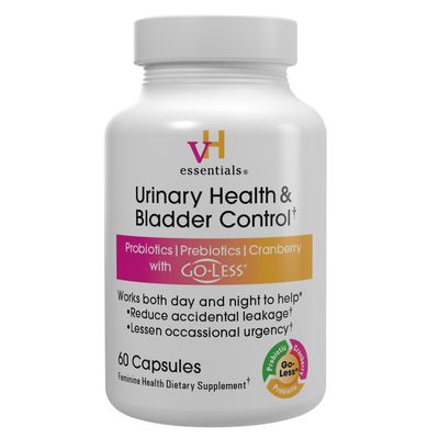 vH essentials Urinary Health Bladder Control, Cranberry Extract, Prebiotics and Probiotics, 24-Hour Feminine Health Support, Reduces Occasional Leakage, Supports Vaginal Health, 60 Capsules