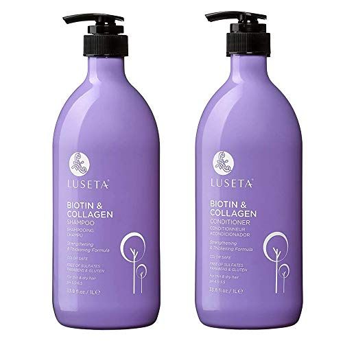 Biotin Collagen Shampoo Conditioner Set,Thicking Shampoo for Hair Loss Fast Hair Growth, Sulfate Paraben Free, Keratin Color Safe, 2x33.08oz