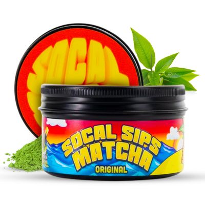 SoCal Sips Original Ceremonial Grade Matcha Powder - Premium Organic Japanese Green Tea, First Harvest Matcha for Lattes, Smoothies, Tea Ceremonies - Authentic Japanese Origin, 1.43oz