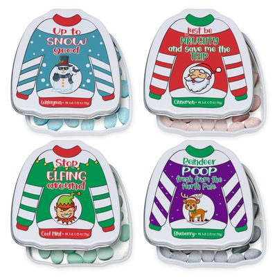 4E&#39;s Novelty Funny Sayings Christmas Poop Mint Tins, 4 Pack Stocking Stuffers for Kids Adult Teens, Christmas Candy Stocking Stuffer for Boys Girls Funny Gag Gift White Elephant Exchange for Men Women