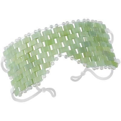Jade Eye Mask - with Adjustable Strap for face 100 Natural Gemstone Jade Sleep Mask for Hot Cold Anti Aging Therapy by LazyGa
