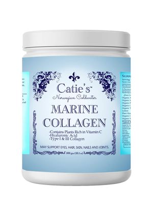 Energy Essentials Catie&#39;s Marine Collagen- Premium Wild Caught Collagen (Type 1 3) from Cold Water Nordic Cod wPlant Based Vitamin C, Hyaluronic Acid Herbs! Non GMO. 30 Day Supply.