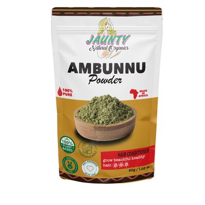 Jaunty Organics Natural Ambunnu Powder Herbal Hair Growth Repair Shampoo , Conditioner Detangler Promotes Longer Thicker Hair, 1.8 Ounce