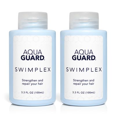 AQUA GUARD SwimPlex No More Dry, Brittle Strands Reverses Damage Caused by Chemicals and Minerals in Water Made in California Paraben, Phthalate, and Gluten-Free 3.3 oz (2 Pack)