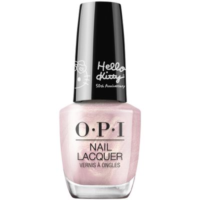 OPI Nail Lacquer Let&#39;s Be Friends Forever Sheer Light Pink Metallic Chip Resistant Nail Polish Hello Kitty Limited Edition Collection