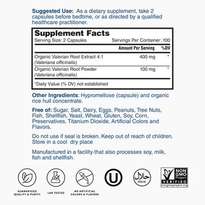 Nature's Lab Valerian Root 500mg Dietary Supplement - Helps Support Relaxation Restful Sleep - 200 Capsules (3 Month Supply)