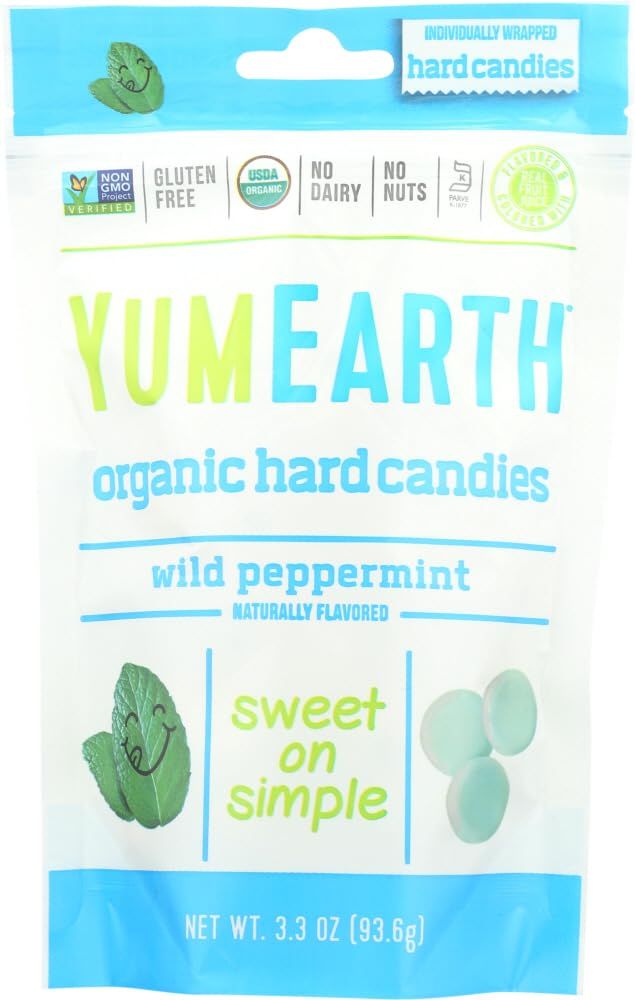 Yummy Earth YumEarth Organic Hard Candies Wild Peppermint -- 3.3 oz - 2 pc