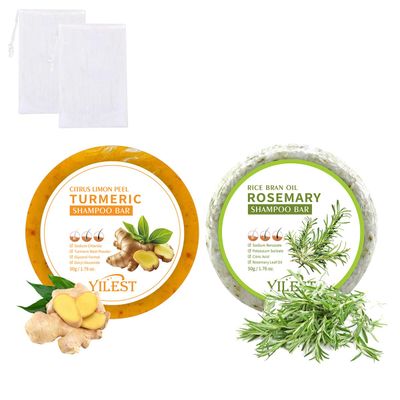 Rosemary Shampoo Bar for Hair Growth, 2 PCS Rosemary Ginger Solid Shampoo Bar for Hair Growth, Thickening, Strengthening, Anti Hair Loss, Multi-Fragrance for All Hair Type