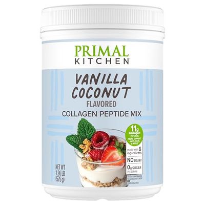 Primal Kitchen Vanilla Collagen Fuel Drink Mix, Vanilla Coconut Collagen Peptides, No Dairy or Artificial Sweeteners, 20 Ounces