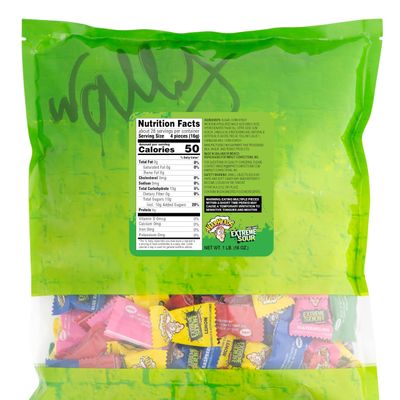WARHEADS - Extreme Sour Hard Candy - Sour Apple, Black Cherry, Blue Raspberry, Lemon Watermelon Flavors - 1lb. Bulk Bag