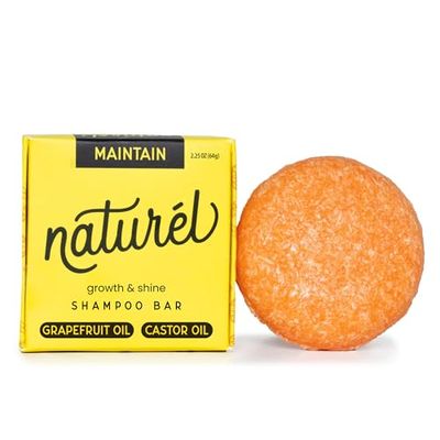 NATURL Naturel Maintain Shampoo Bar with Castor Oil and Grapefruit Oil for Hair Growth and Shine, Vegan, Zero Waste, Cruelty Free, Made in USA