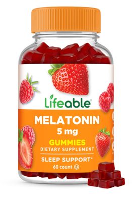Lifeable Melatonin 20mg Gummies Great Tasting Sleep Supplement for Adults May Help Falling and Staying Asleep Vegetarian Sleep Gummies for Adults, Men, Women 60 Melatonin Gummies 20mg