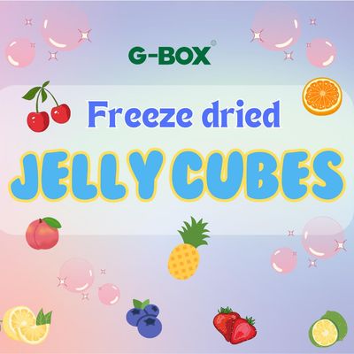 G-Box Freeze-Dried Peach Jello Cubes - 2 oz USA-Made Freeze Dried Jelly Freeze Dried Candy Trending TikTok Snack, TikTok Trend Items, Fruit Jelly Candy (Peach Jelly Snack)