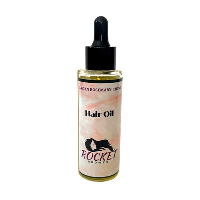 Rocket Growth Argan Rosemary Thyme Hair Oil. All Natural, Organic Ingredients. For Low Porosity Hair.