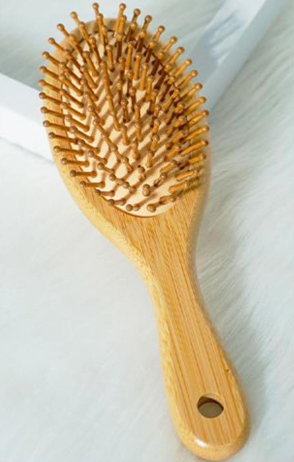 Bamboo Bristle Hair Brush, Wooden Scalp Massager Brush, Wooden Hair Comb with Handle for Women and Men, Wooden Detangler Comb for Hair Growth
