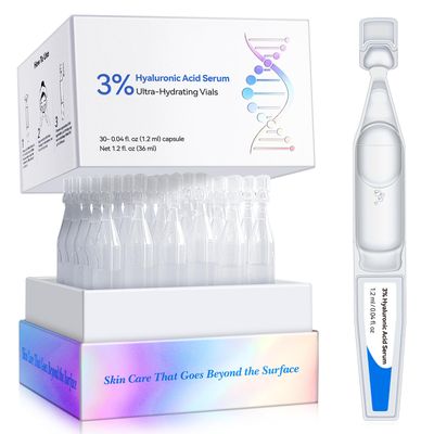 Wake Nature Perfection Hyaluronic Acid - Ultra Hydrating Serum for Smooth- Anti-Aging Formula with Hyaluronic Acid Tubes for Deep Moisture Skin Rejuvenation - Pre-Makeup Hydration for All Skin Types
