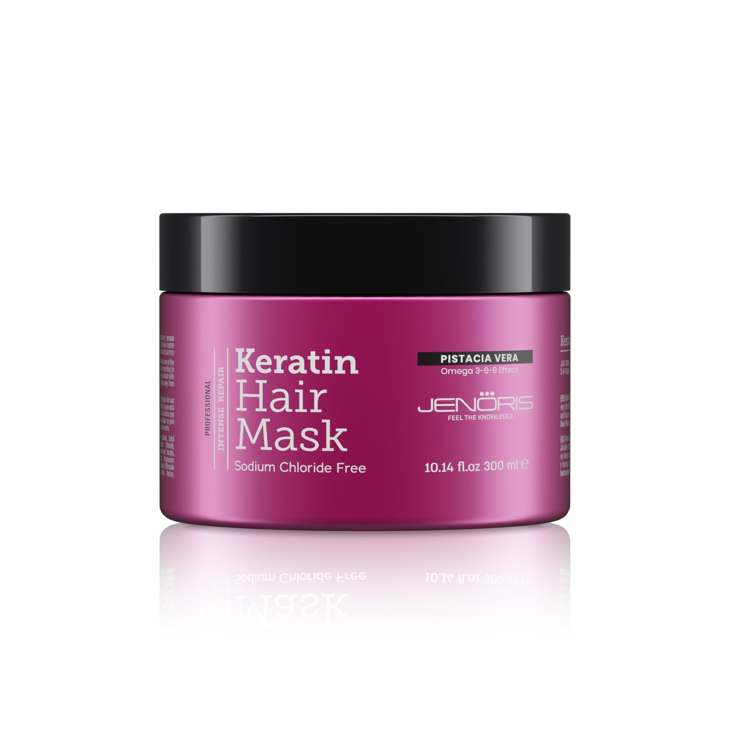 Jenoris Keratin Hair Mask for Dry, Damaged Frizzy Hair - Deep Conditioning Treatment with Natural Omega 3-6-9 Complex Pistachio Oil, Salon-Professional, Paraben SLS Free, 8.45 Fl Oz