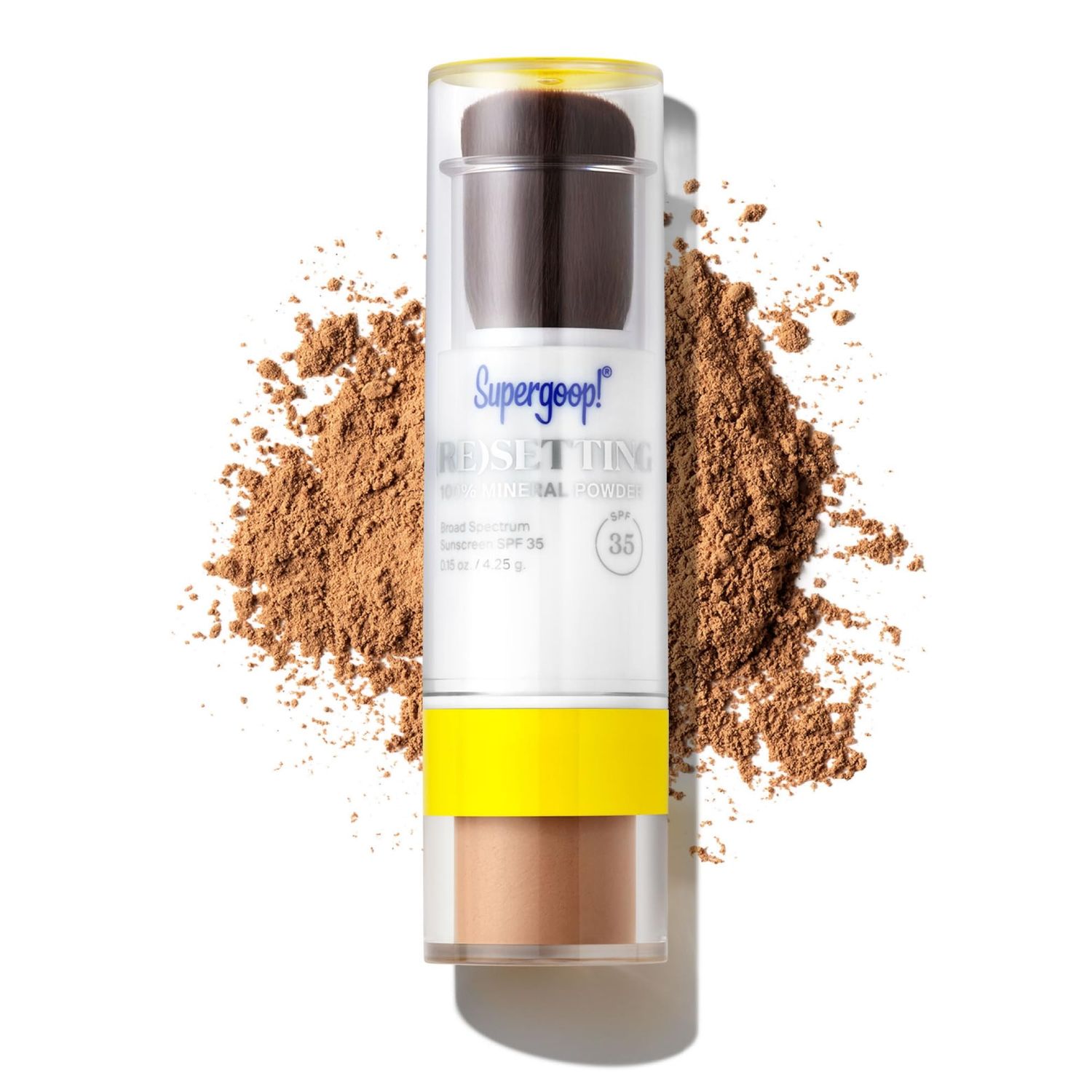 Supergoop! (Re)setting 100 Mineral Powder, Deep - 0.15 oz - Makeup Setting Powder Broad Spectrum SPF 35 PA Sunscreen - With Ceramides, Olive Glycerides Coated Silica Spheres