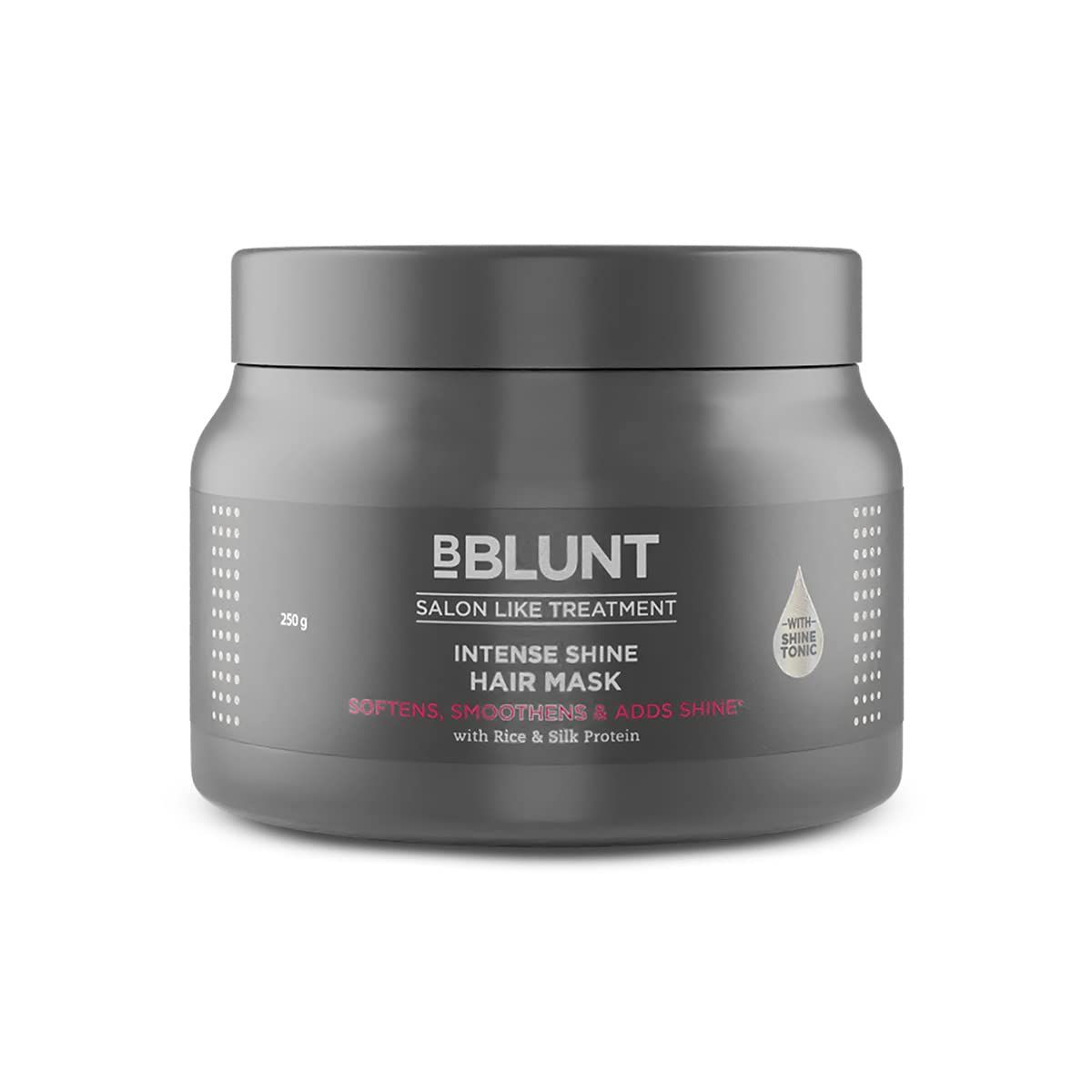 BBLUNT Intense Shine Hair Mask with Rice Silk Protein for Soft Shiny Hair Natural Deep Conditioning Masque for Damage Frizz Control 8.82 Oz250g