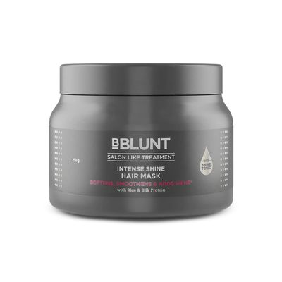 BBLUNT Intense Shine Hair Mask with Rice Silk Protein for Soft Shiny Hair Natural Deep Conditioning Masque for Damage Frizz Control 8.82 Oz250g
