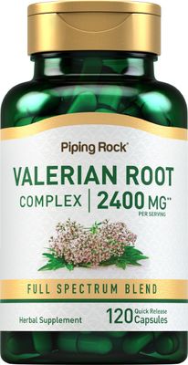 Piping Rock Valerian Root Extract Capsules 2400 mg 120 Count Complex Supplement Herbal Blend Non-GMO, Gluten Free