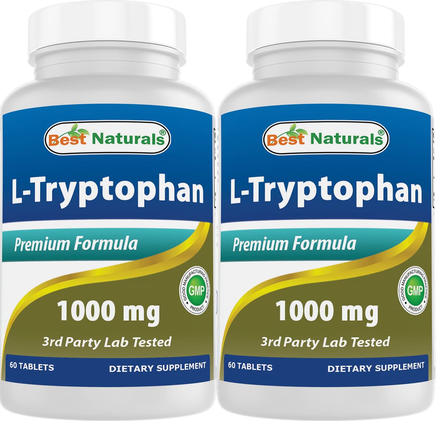 Best Naturals L-Tryptophan 1000 mg 60 Tablets (60 Count (Pack of 2))