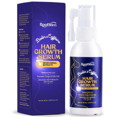 Hair Growth Serum for Men and Women: Rice Water Biotin Caffeine Hair Treatment Oil Enriched with Seven Herbal Extracts - Hair Care Spray for Thicker, Longer, Fuller Hair 60ML