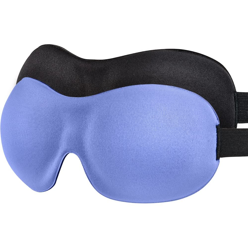 AMAZKER Sleep Mask Invisible Alar Deep Orbit 3D Eye Mask Ultra Lightweight Comfortable Sleeping Mask for Travel, Nap Shift Works Black Lavender