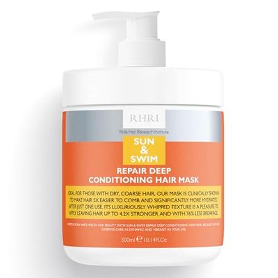 11 Fl.Oz Sun Swim Repair Deep Conditioning Hair Mask, Hydrates and Strengthens Dry, Coarse Hair Contains Hyaluronic Acid, Hydrolyzed Protein, Reduces Breakage by 76, UV and Chlorine Protection