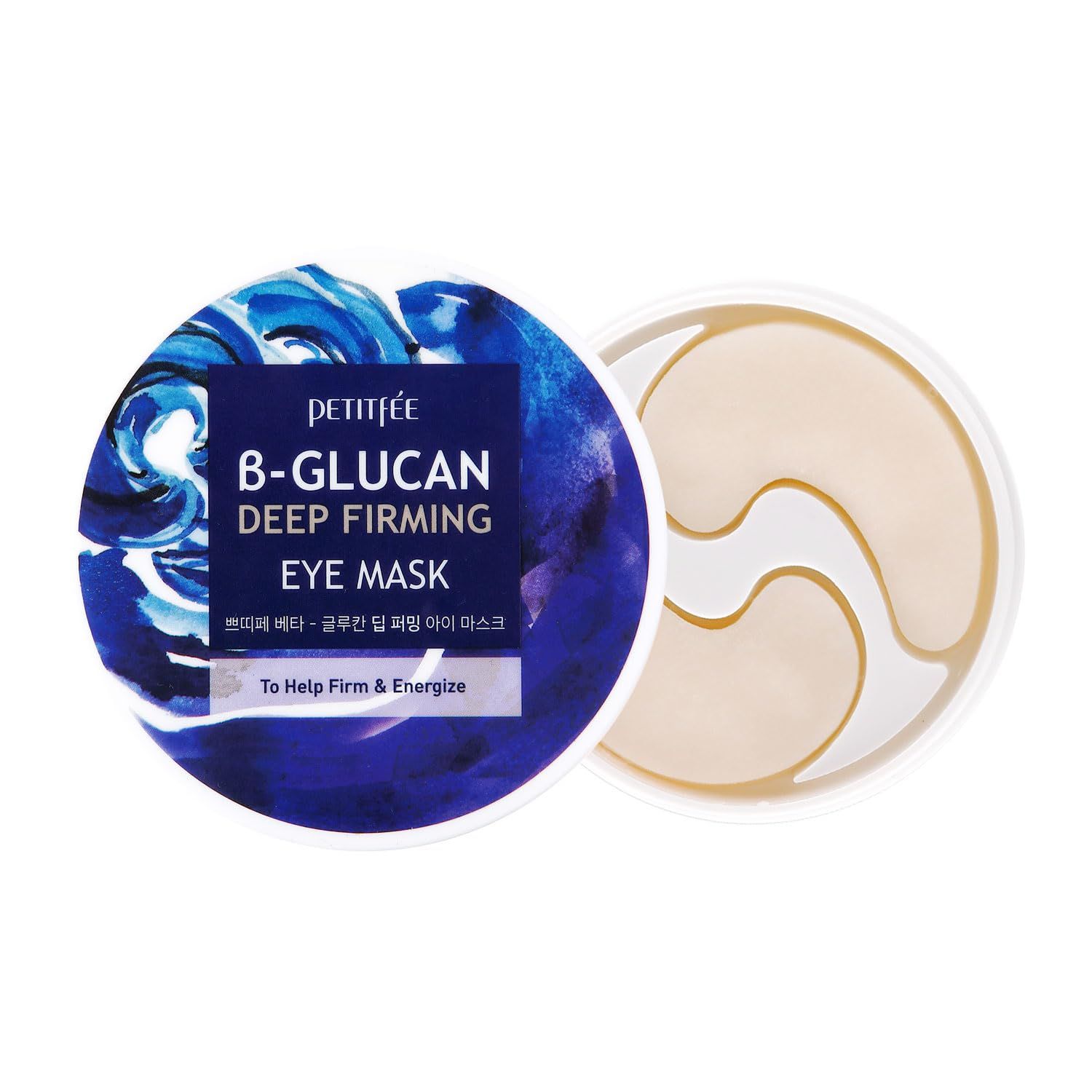 B-Glucan Deep Firming Eye Mask 60 Pieces (30pairs) - Mushroom Eye Patch, Soft Bamboo Sheet Mask, Skin Firming Revitalizing, Madecassoside, Green Tea Leaf Extract, Beta Glucan, Witch Hazel Extract
