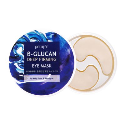 B-Glucan Deep Firming Eye Mask 60 Pieces (30pairs) - Mushroom Eye Patch, Soft Bamboo Sheet Mask, Skin Firming Revitalizing, Madecassoside, Green Tea Leaf Extract, Beta Glucan, Witch Hazel Extract