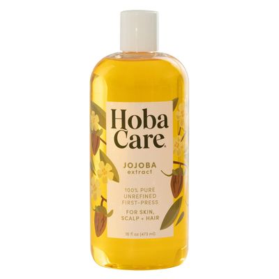 HobaCare Jojoba Oil - 100 Pure, Unrefined Jojoba Oil for Skin Nails - Moisturizing Body Oil Face Moisturizer for Dry Skin - Natural Jojoba Oil for Hair Beard Care (16 fl oz)