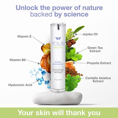 YOUN Beauty Retinol Night Cream Moisturizer for Face by Holistic Dr. Anthony Youn - Paraben-Free Face Moisturizer with Vitamin B5 E, Hyaluronic Acid, and Green Tea for Skin Renewal, 50ml