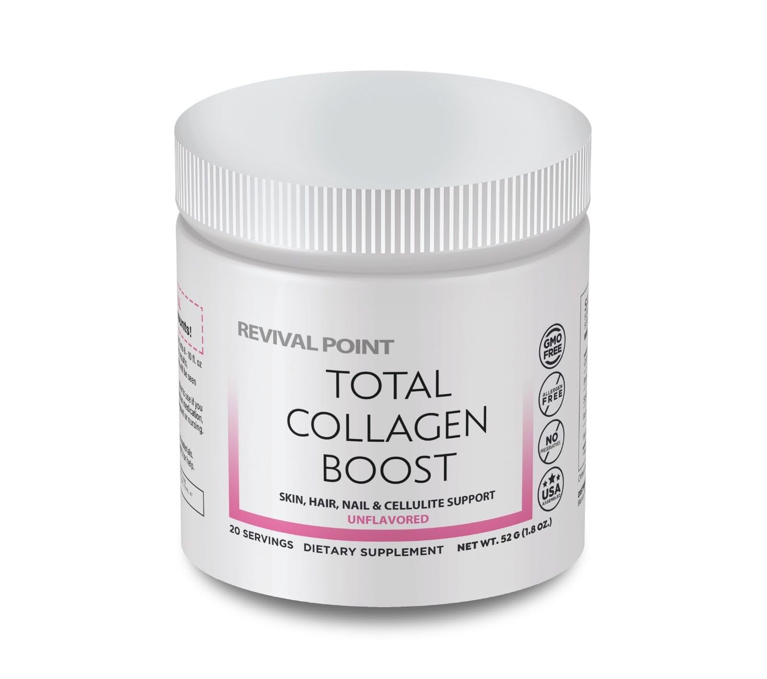 Revival Point Total Collagen Boost with Verisol Bioactive Collagen peptides Peptides Powder, Hyaluronic Acid Marine Collagen