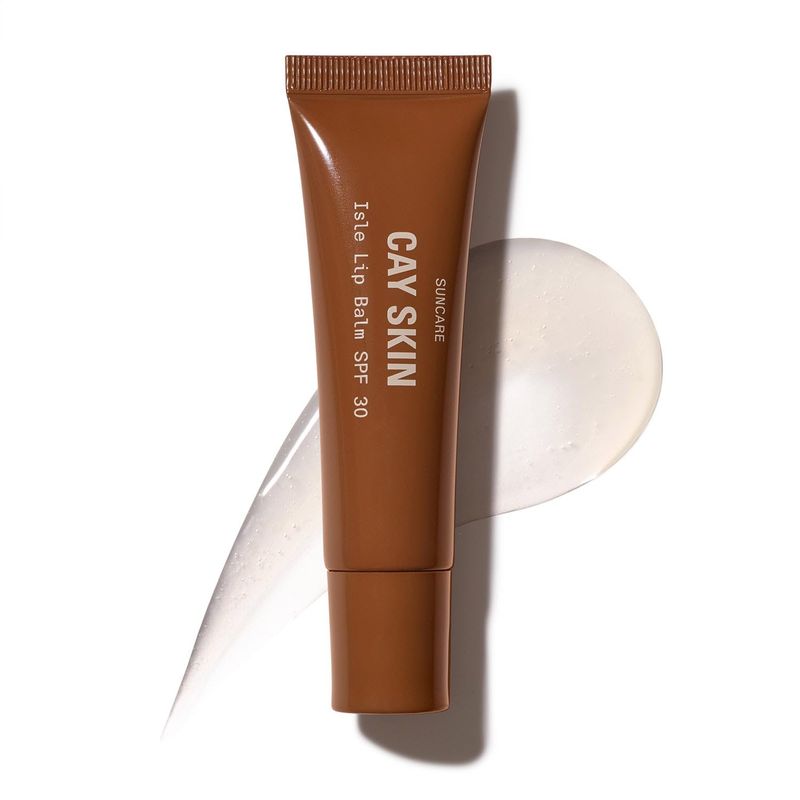 Cay Skin Isle Lip Balm SPF 30 - High Shine, Hydrating, Non-Sticky Lip Gloss in Vanilla Brown Sugar Flavor - Formulated with Natural Ingredients for All Skin Tones - Clear